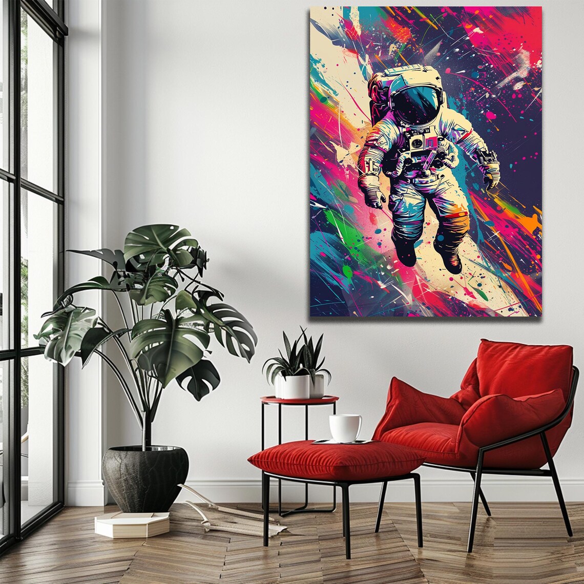 Free Astronaut Retro Space Art Print, Nursery Decor - Image 2