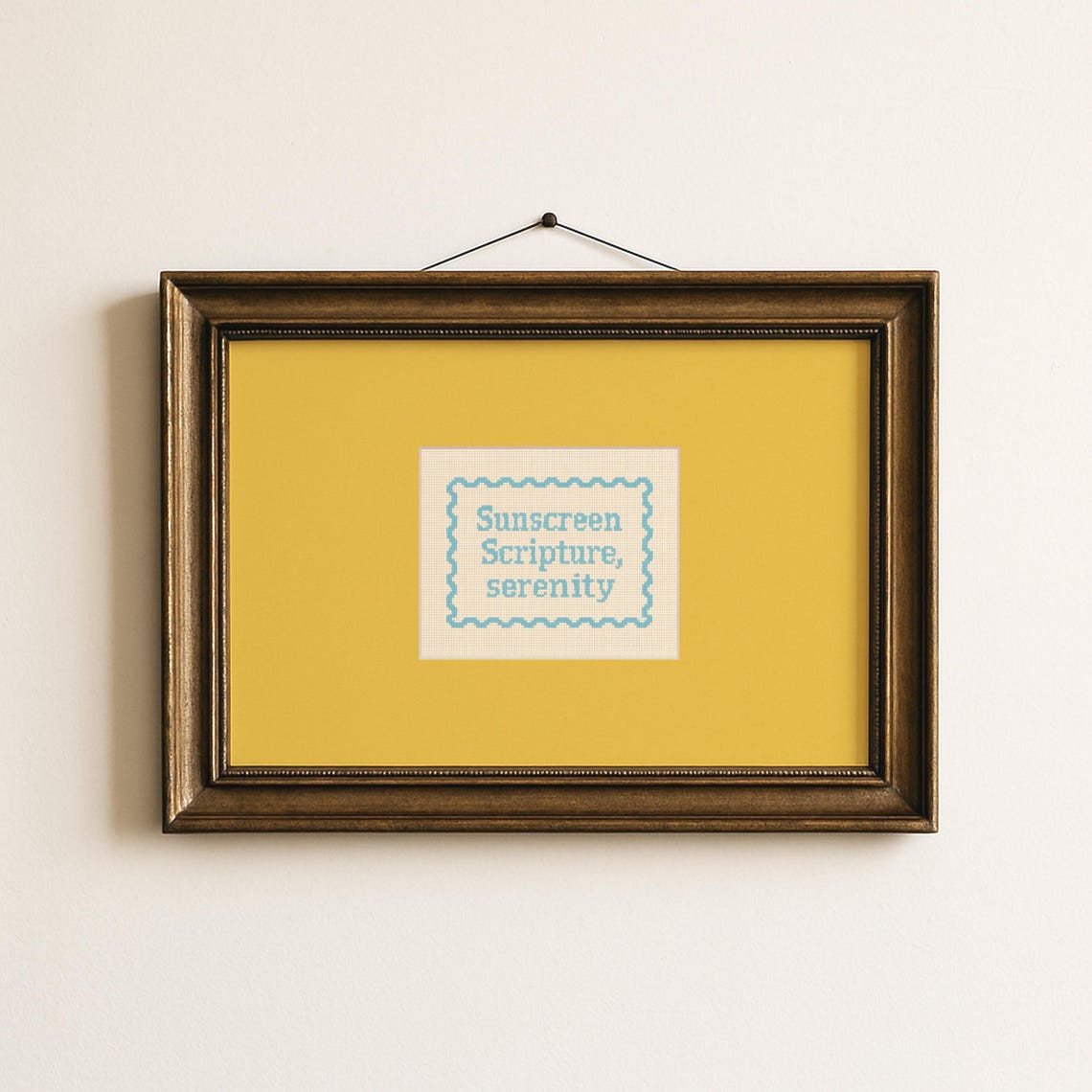 Sunscreen Scripture Serenity Cross Stitch Beach Quote Poster