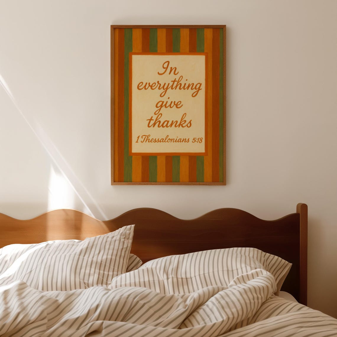 Give Thanks Bible Verse Thanksgiving Scripture Fall Decor Poster