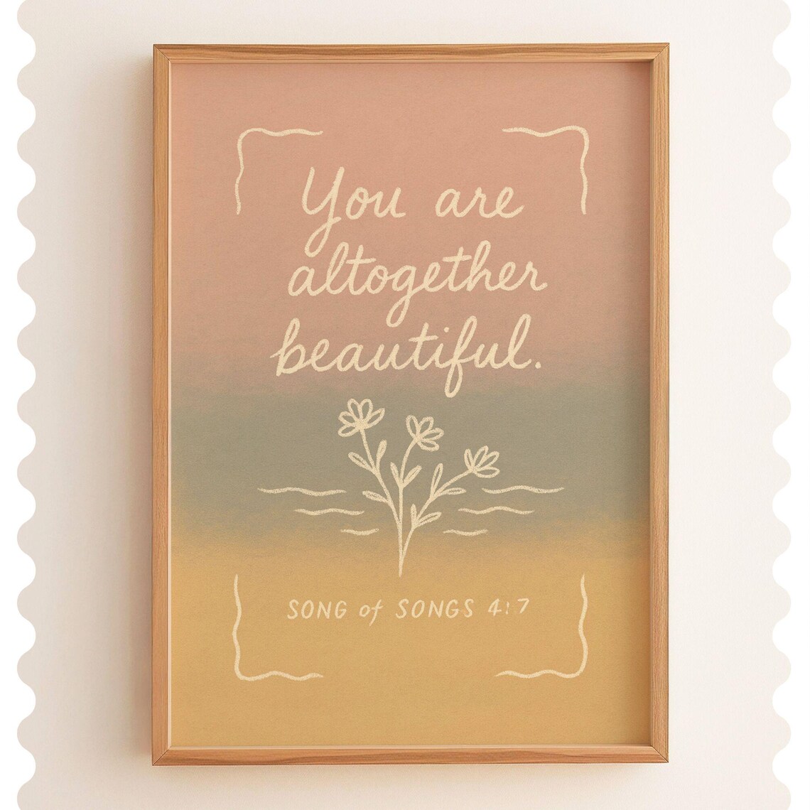 You Are Altogether Beautiful Song of Songs 4:7 Wildflower Faith Poster