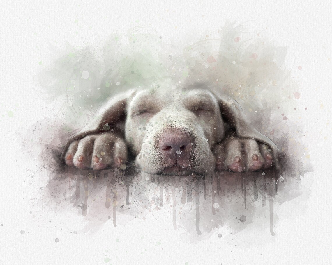 Custom Watercolor Pet Portrait From Photo Dog Memorial Keepsake Print - Image 4