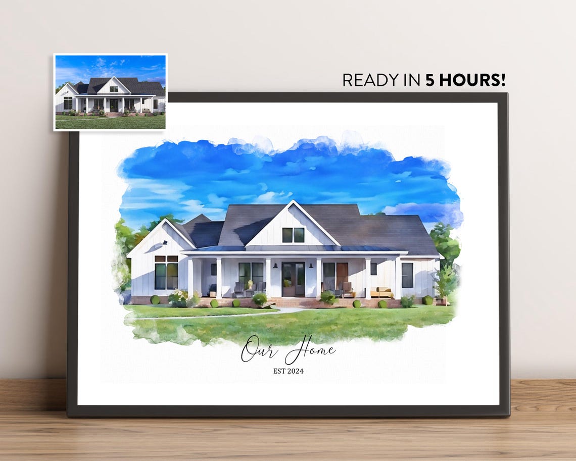 Custom House Portrait - Watercolor - Image 4