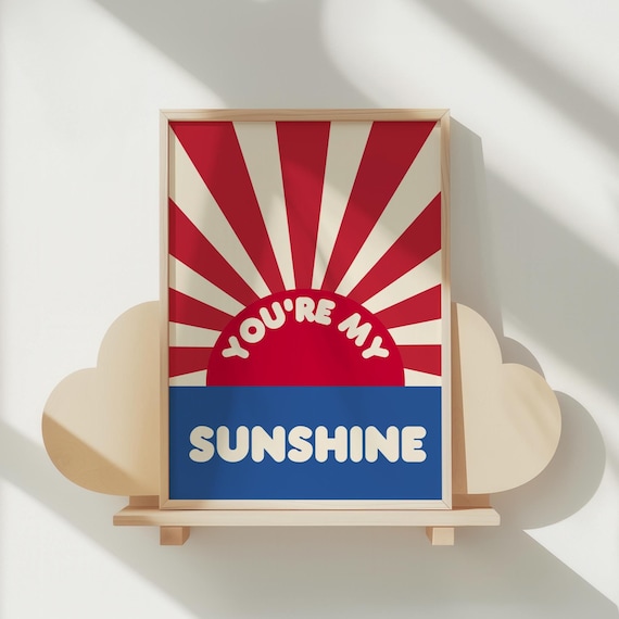 Sunshine Colorful Print For Kids Wall Art Nursery Poster Room Decor Baby Shower Gift Playroom Quote