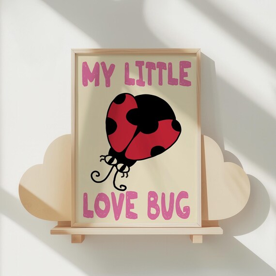 Ladybug Colorful Print For Kids Wall Art Nursery Poster Room Decor Baby Shower Gift Playroom Quote