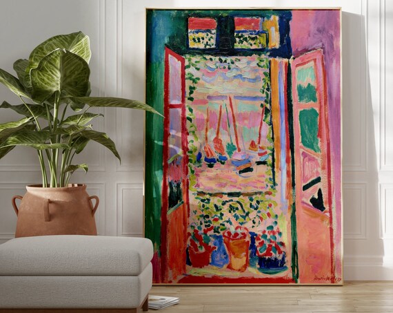 Matisse Open Window Print Vintage Wall Art Colorful Wall Art Henri Matisse Landscape Art Flowers On Window Wall Art