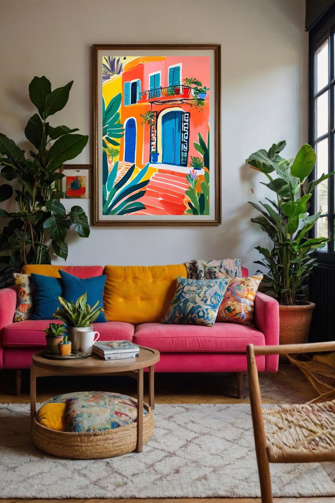 House Facade Print, Colorful Mexican Tropical Art - Image 2