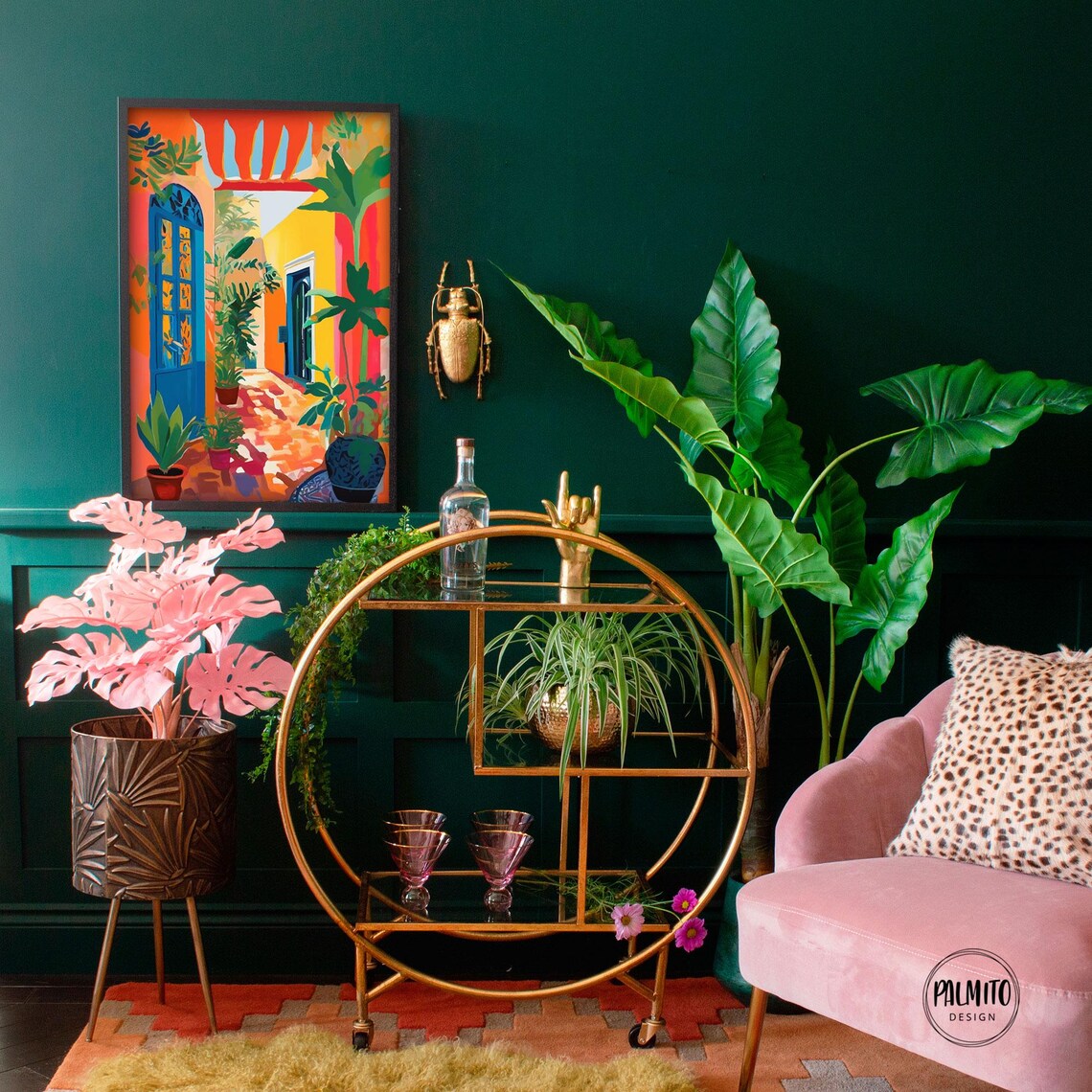 Boho Mexican House Art Print, Colorful Facade Poster - Image 3