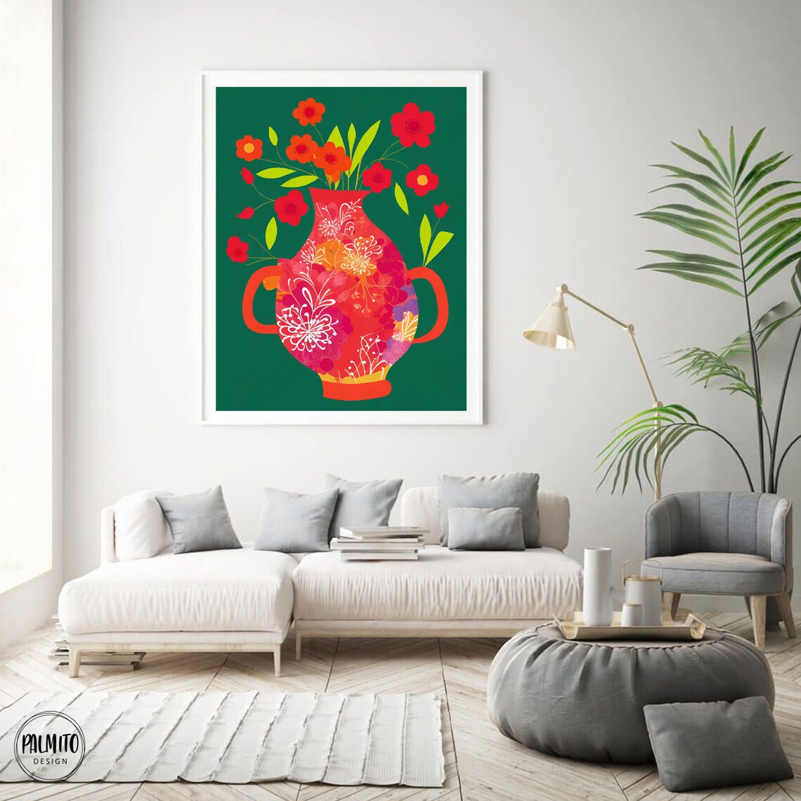 Abstract Floral Art Print, Eclectic Maximalist Decor - Image 2