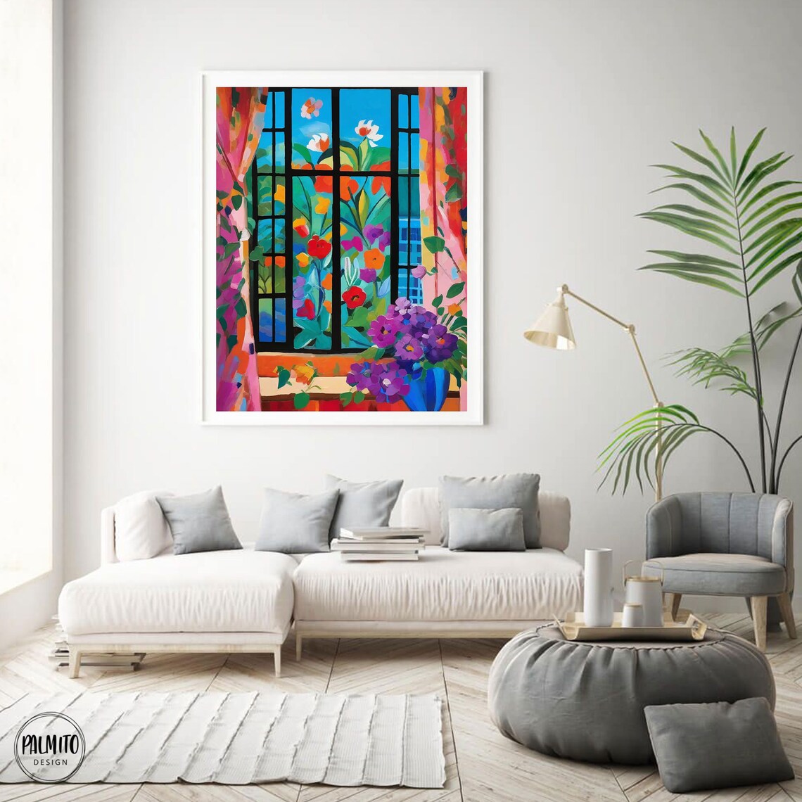 Matisse-Inspired Floral Window Art Print - Image 2