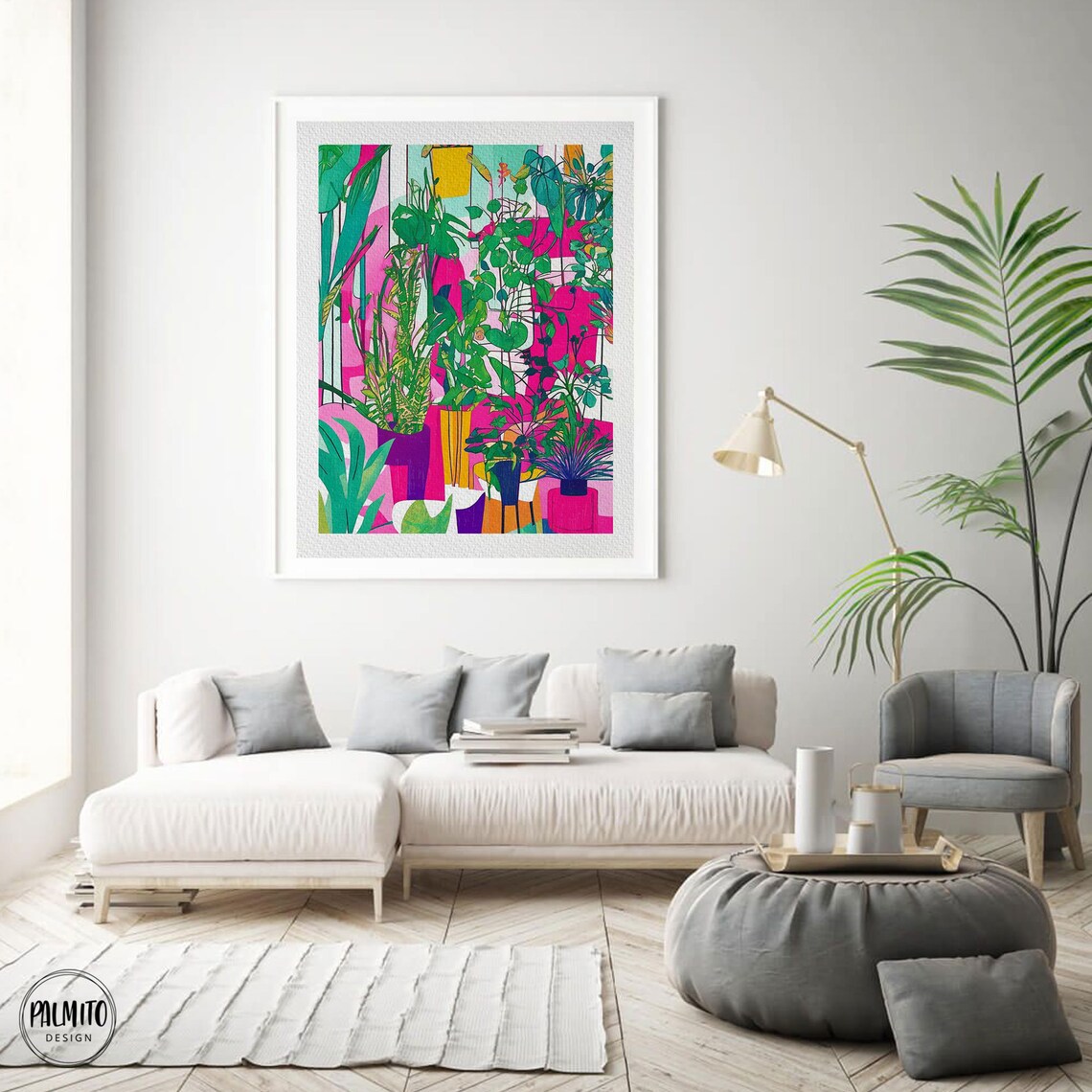 Colorful Maximalist Abstract Plants Art Print - Image 2