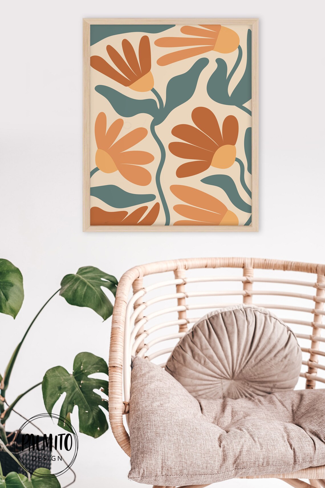 Autumn Flowers Print, Boho Botanical Wall Art - Image 2