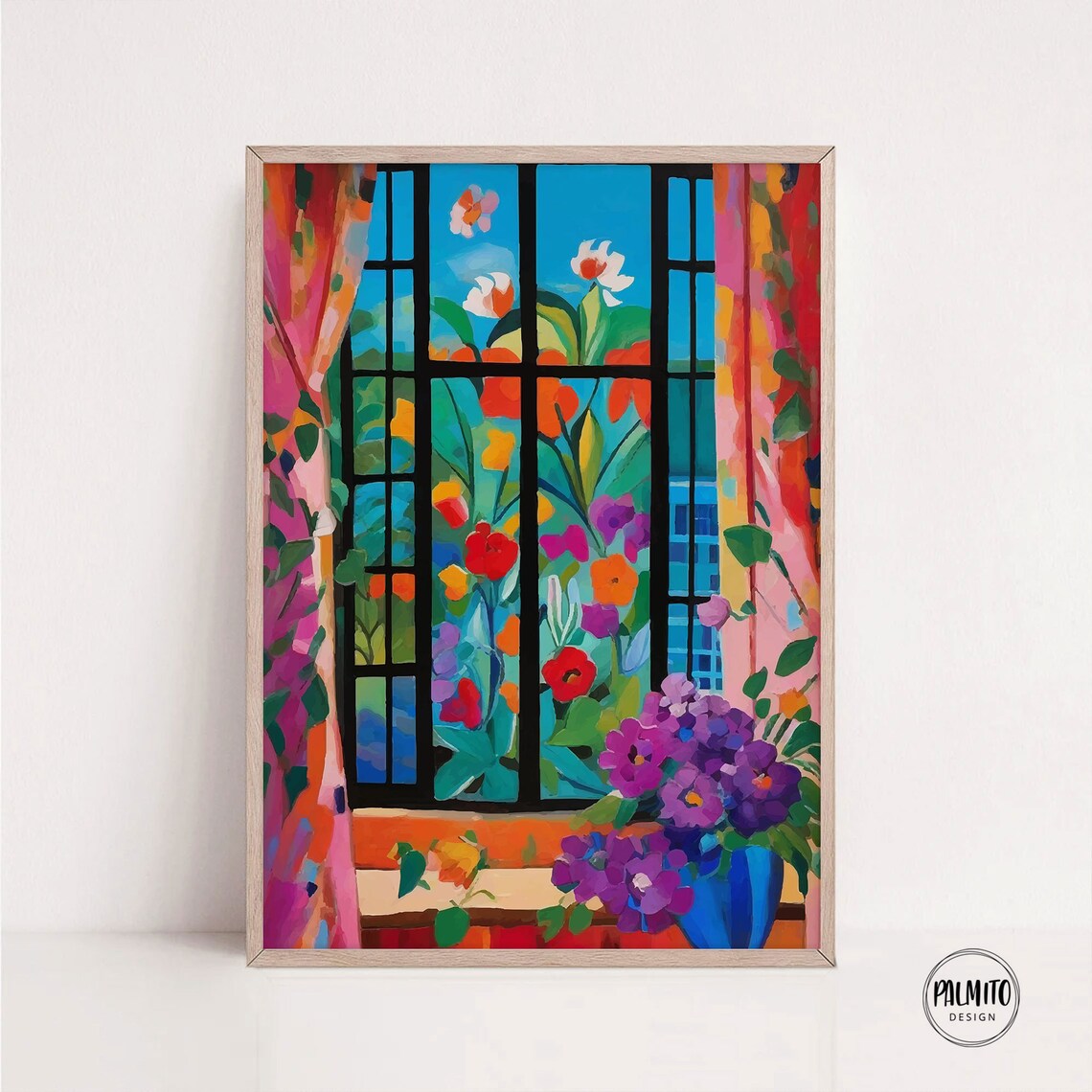 Matisse-Inspired Floral Window Art Print