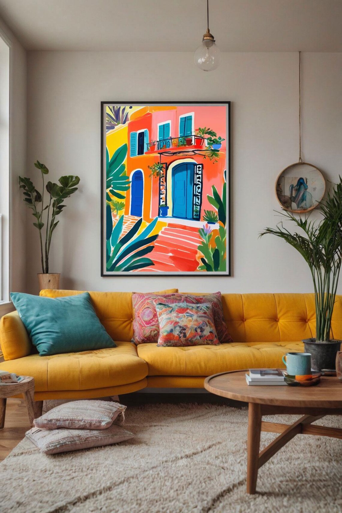 House Facade Print, Colorful Mexican Tropical Art - Image 3
