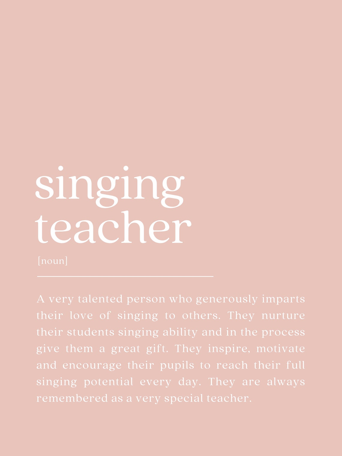 Singing Teacher Definition Art Print, Teacher Appreciation - Image 2