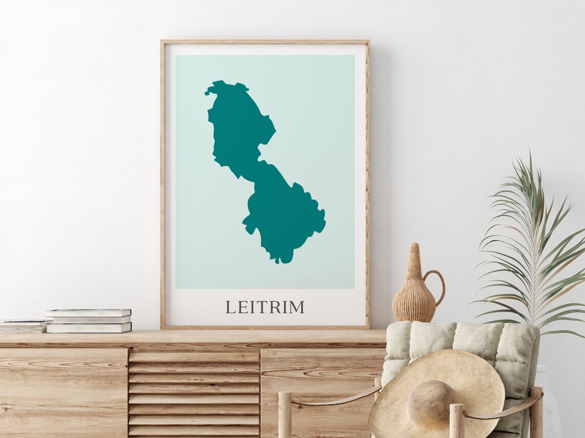 County Leitrim Map, Irish Wall Art Poster - Image 2