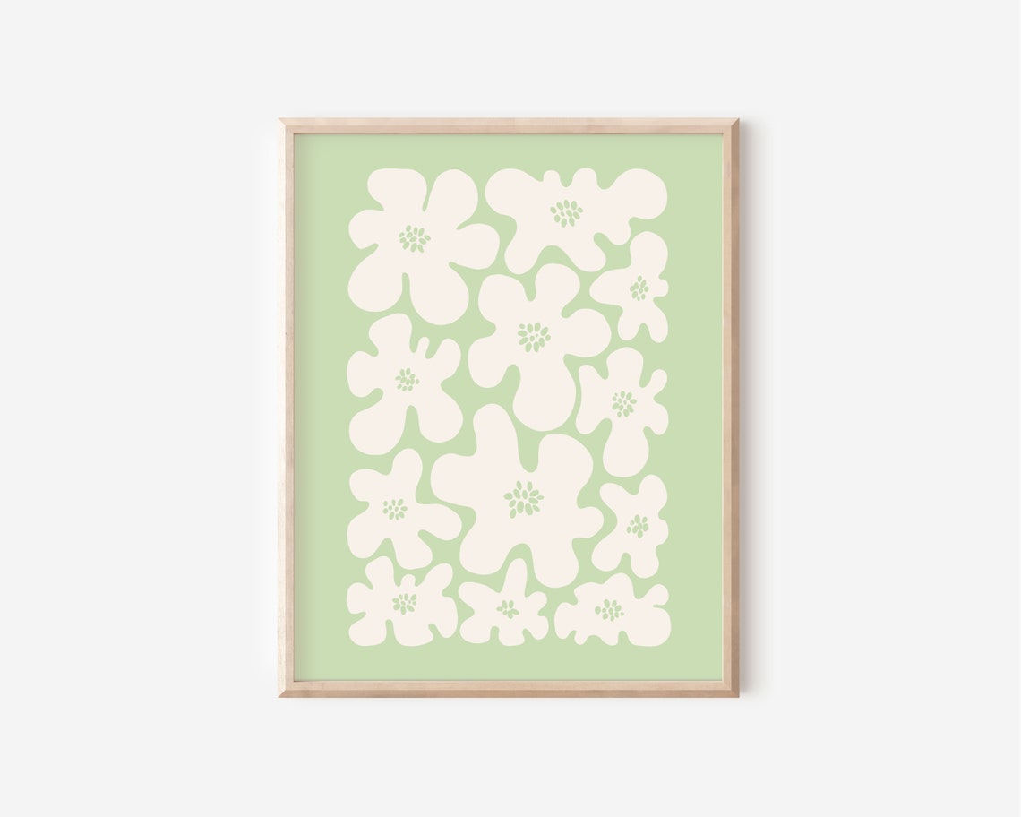 Daisy Abstract Floral Art Print, Boho Danish Pastel - Image 2