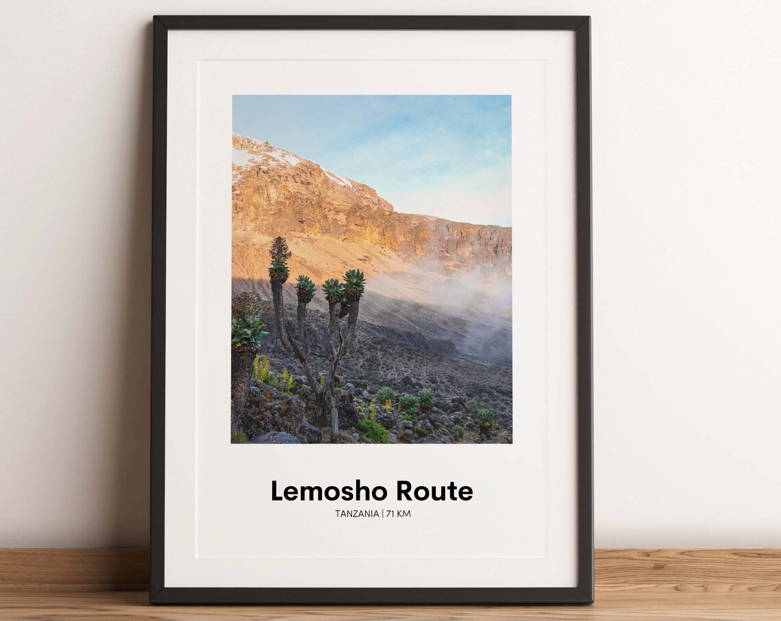 Lemosho Route Kilimanjaro Tanzania 71km Mountain Photo Poster