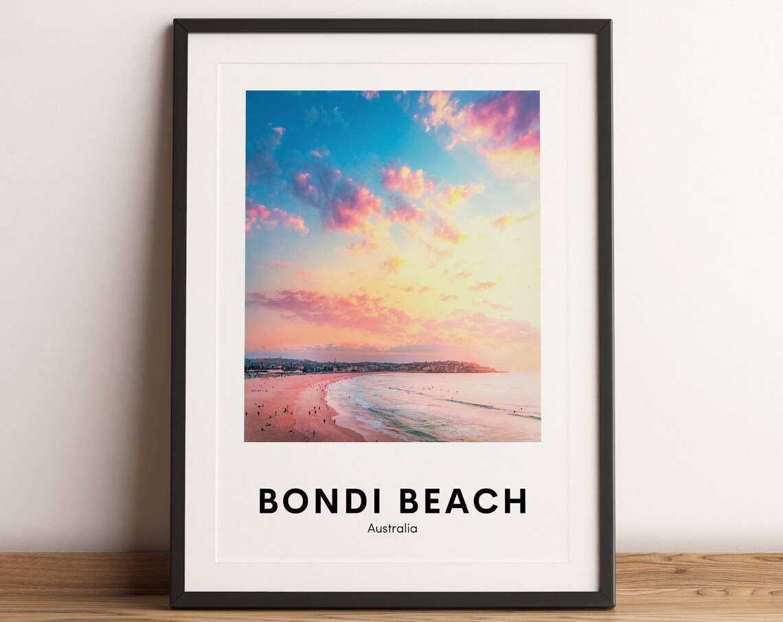 Bondi Beach Travel Poster, Sydney Wall Art
