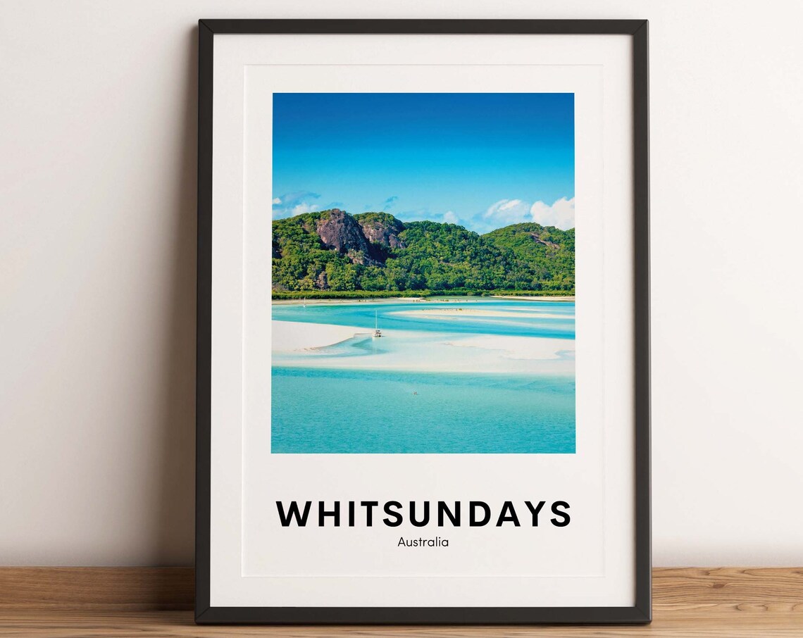 Whitsundays Travel Poster, Island Wall Art Print