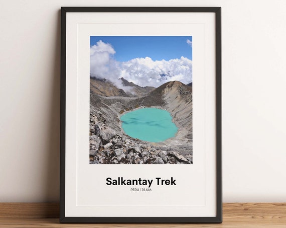 Salkantay Trek Peru Turquoise Glacial Lake Mountain Photo Poster