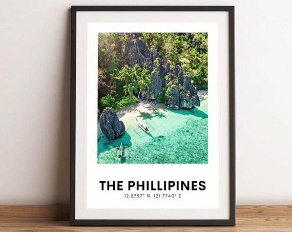 Philippines Aerial Poster of Limestone Islands and Turquoise Water