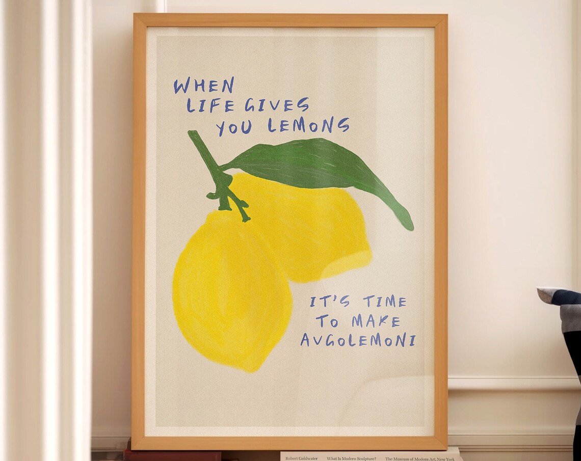 When Life Gives You Lemons, Retro Kitchen Art Print