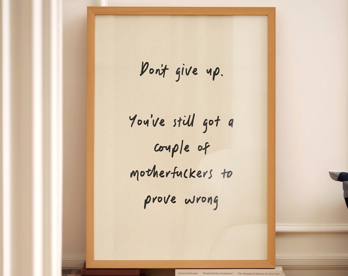Don't Give Up Motivational Bathroom Art Print - Image 4