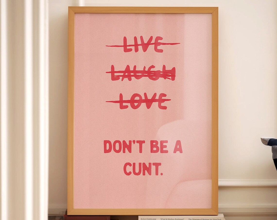 Live Laugh Love Sweary Bathroom Art Print - Image 3