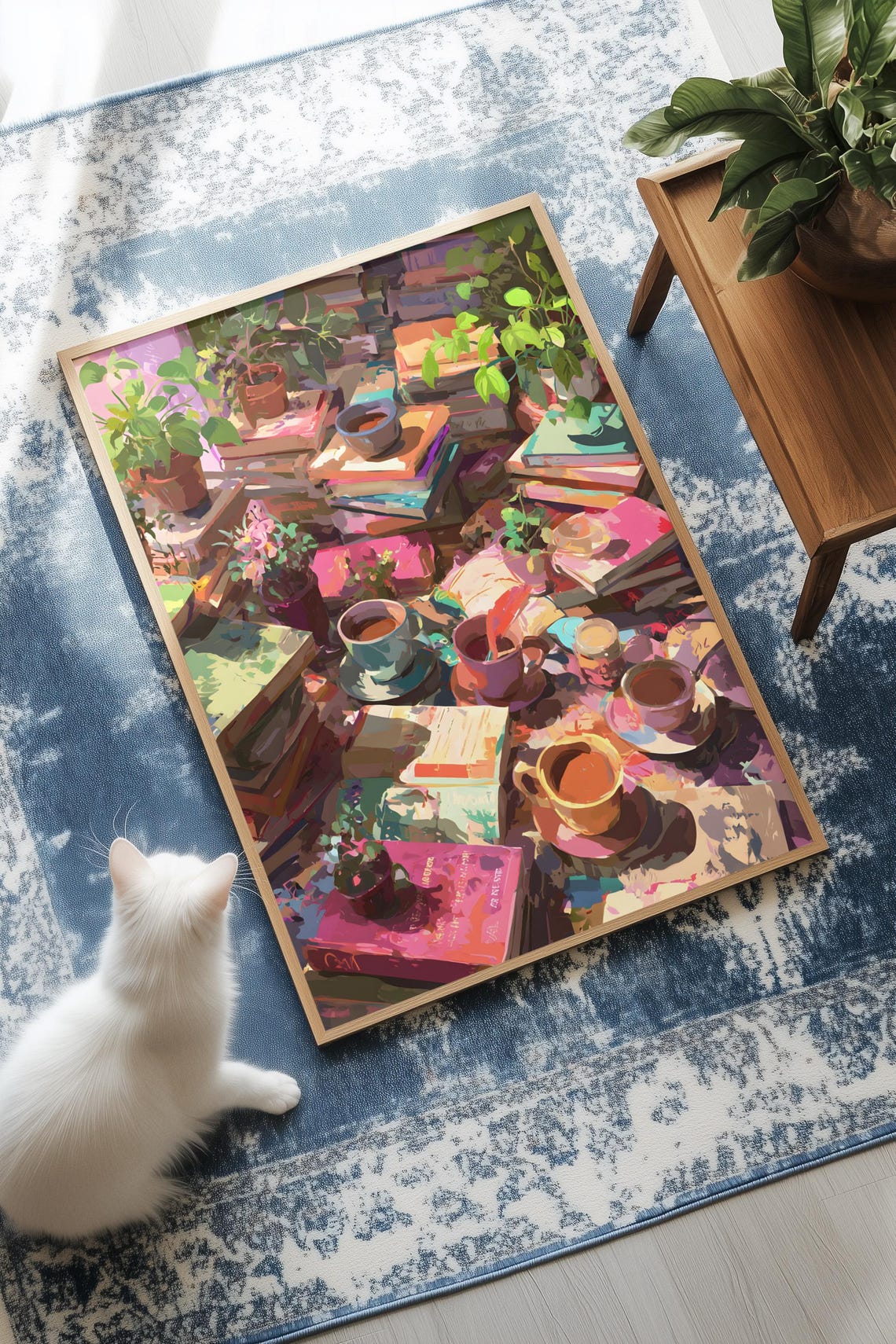 Colorful Abstract Table Art Modern Painting Instant