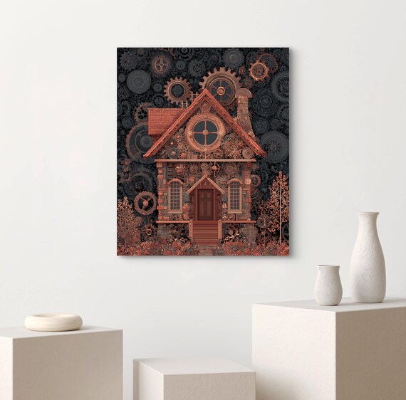 Cozy House Illustration Charming Home Wall Art