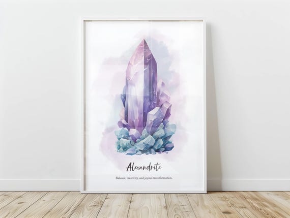 June Birthstone Print, Alexandrite Crystal Poster