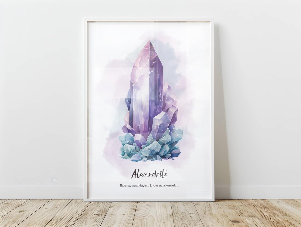 June Birthstone Print, Alexandrite Crystal Poster