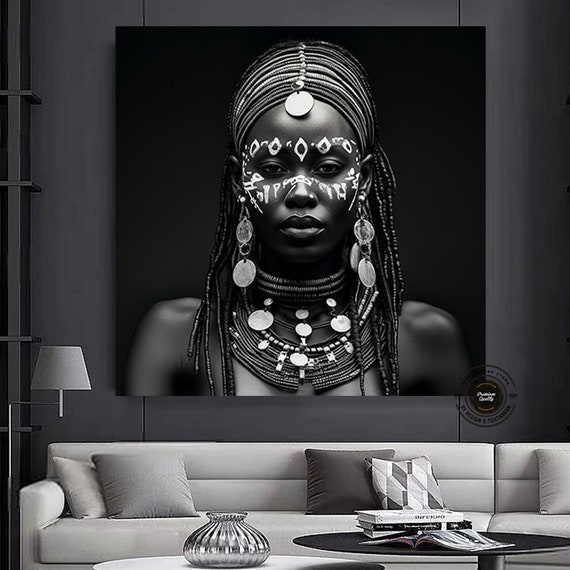 African Women Portrait Culture Tribe Wall Art Decor Oil Painting Modern Home