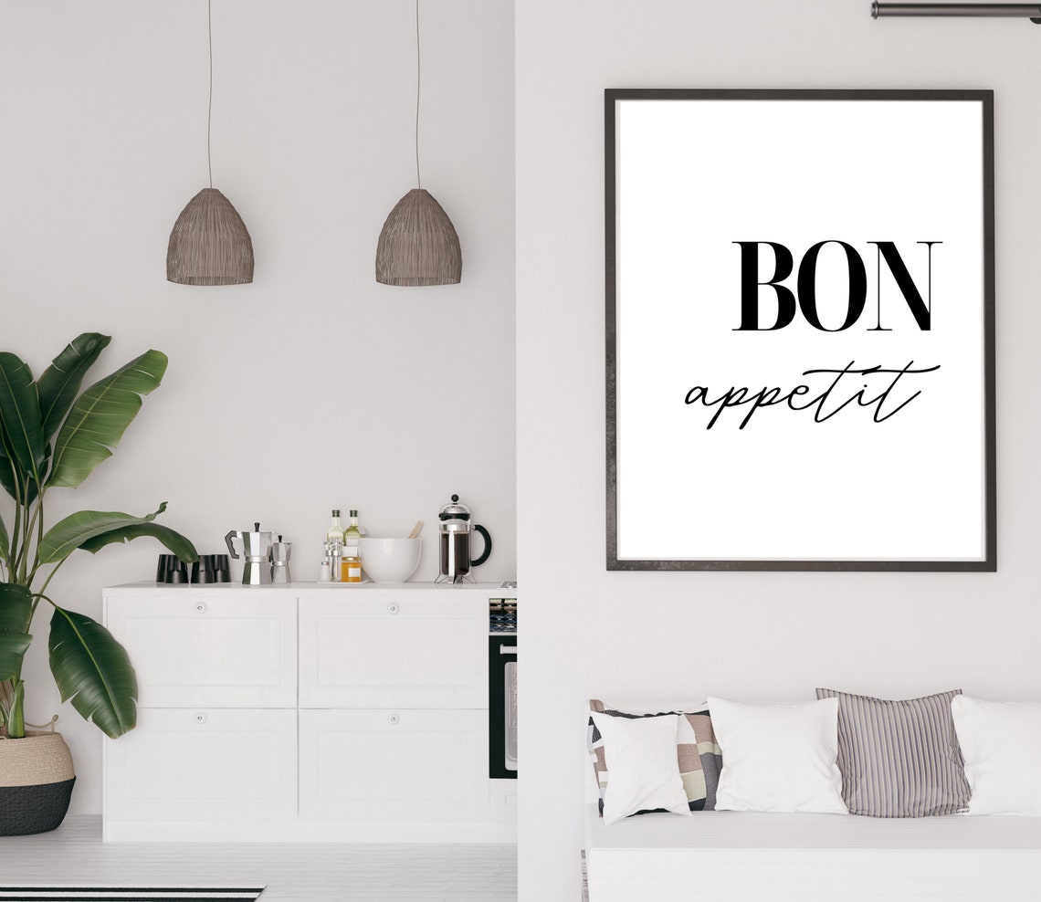 Bon Appetit Classic French Serif Script Kitchen Dining Poster - Image 4