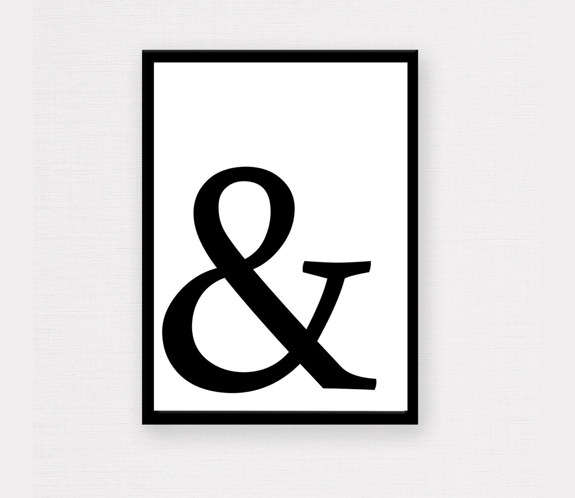 Ampersand Symbol Black Typography Minimalist Portrait Poster - Image 4