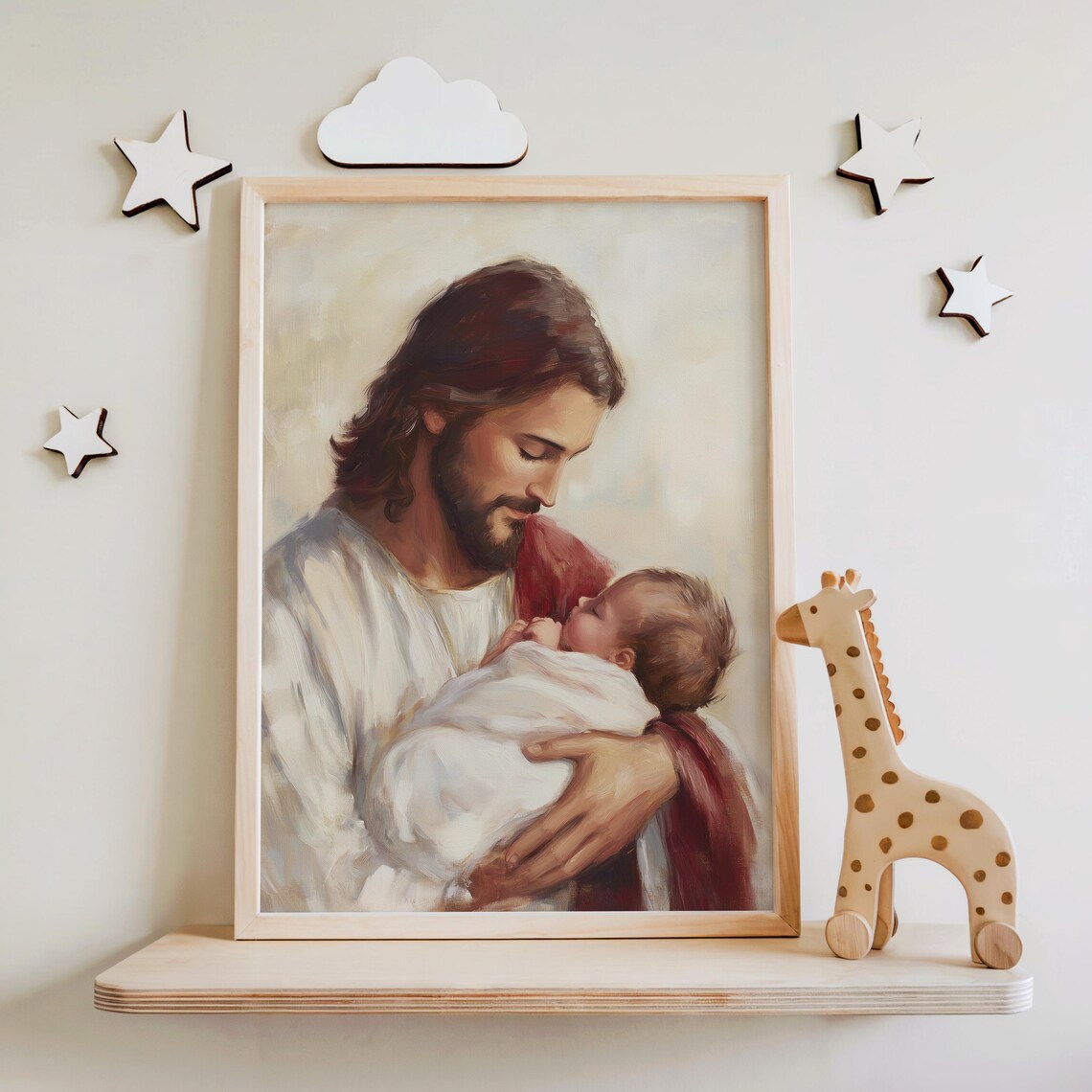 Jesus Holding Baby Art Print, Nursery Wall Decor - Image 5