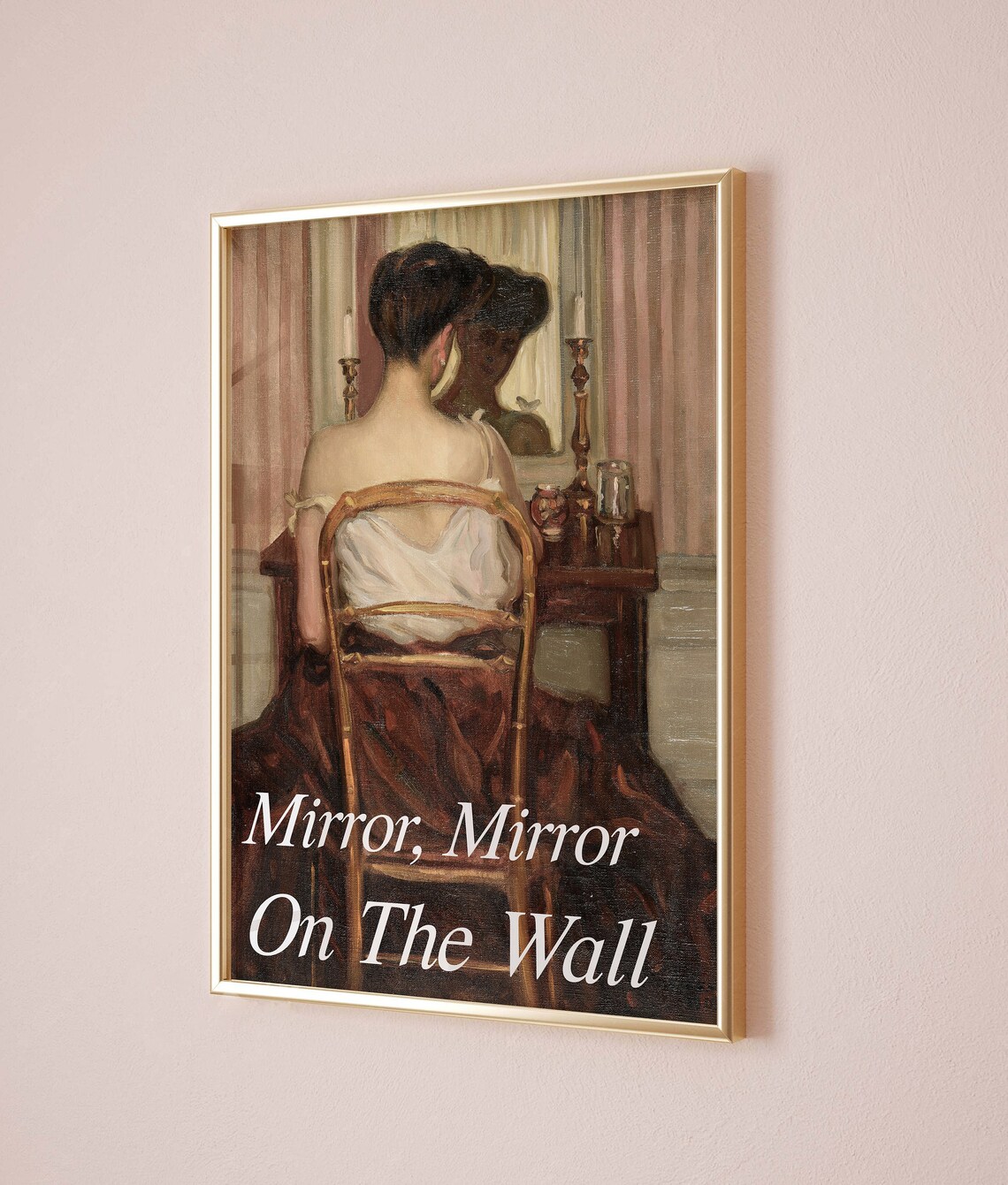 Mirror Mirror On The Wall Altered Vintage Oil Painting Funny Poster - Image 4