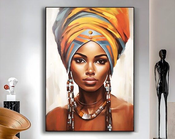 African Woman Art Print, Tribal Portrait