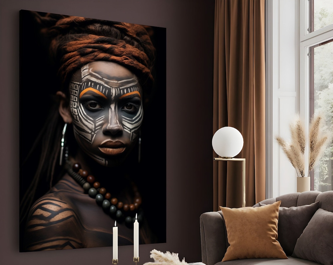 Tribal African Woman Art Print, Ethnic Decor