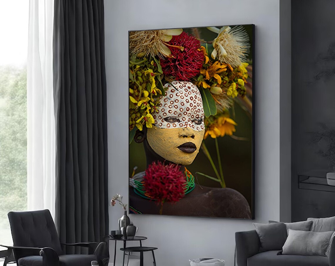 African Woman Art Print, Ethnic Tribal Wall Art