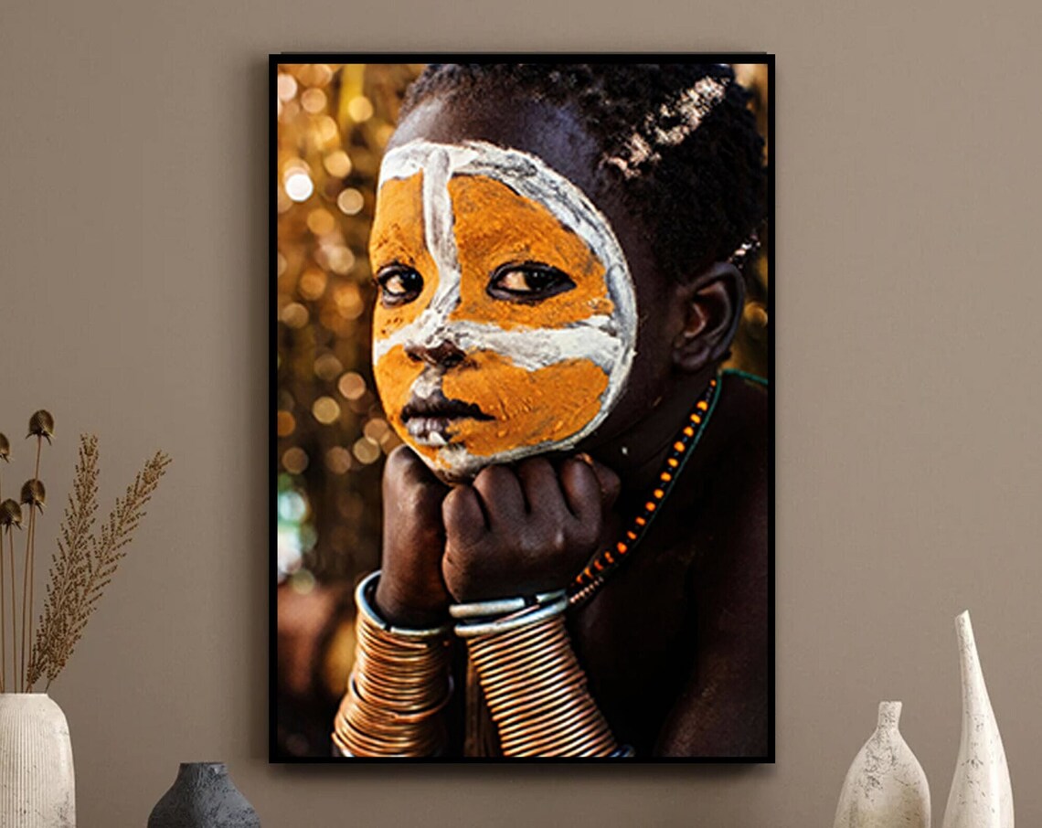 African Art Black Wall Gallery Art Print