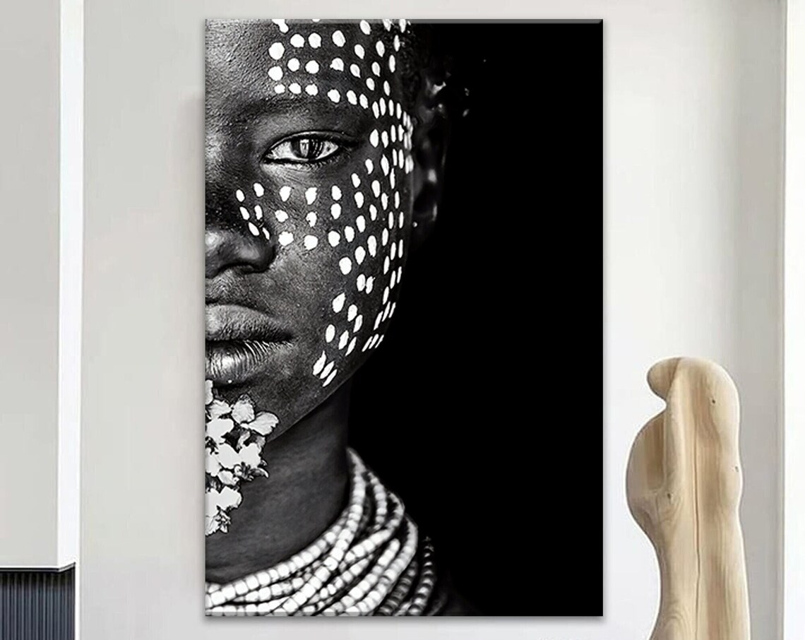 African Tribal Portrait, Ethnic Decor Art Print