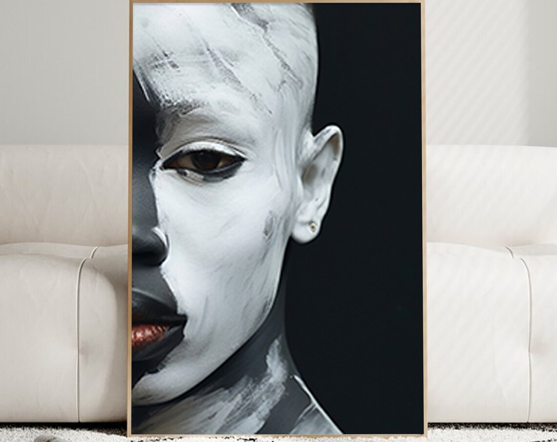 Black Art and White Wall Photography, African Art Print