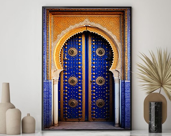 Moroccan Door Arabic Art, Oriental Wall Print