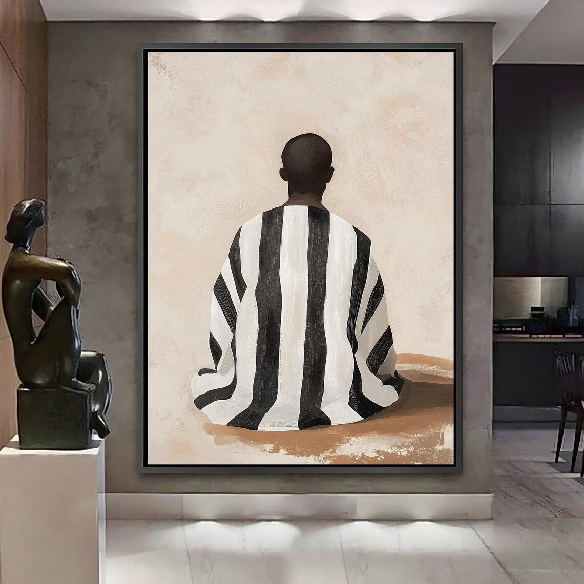 Minimalist African Back Portrait Art Print