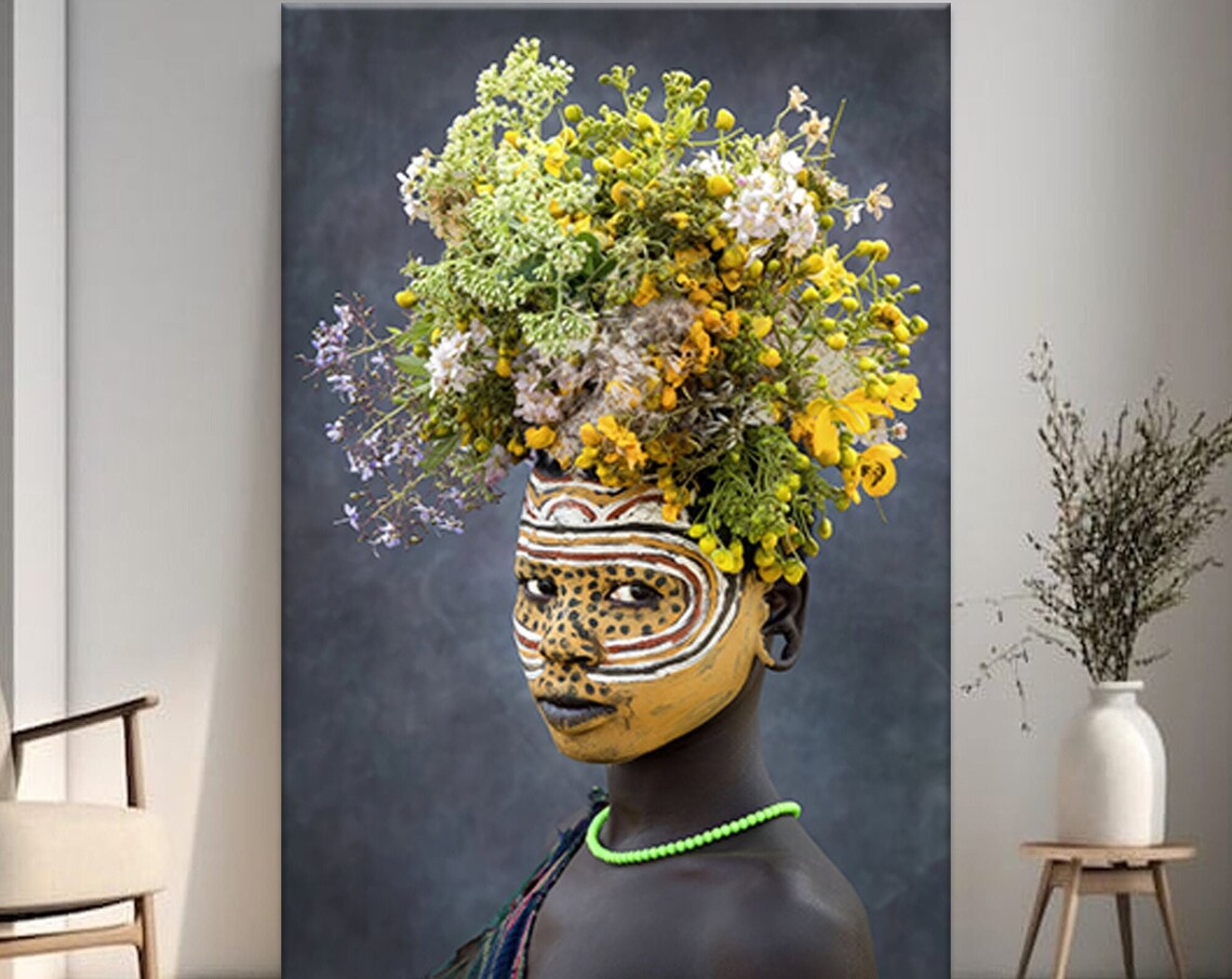 African Woman Art, Ethnic Tribal Wall Art Print