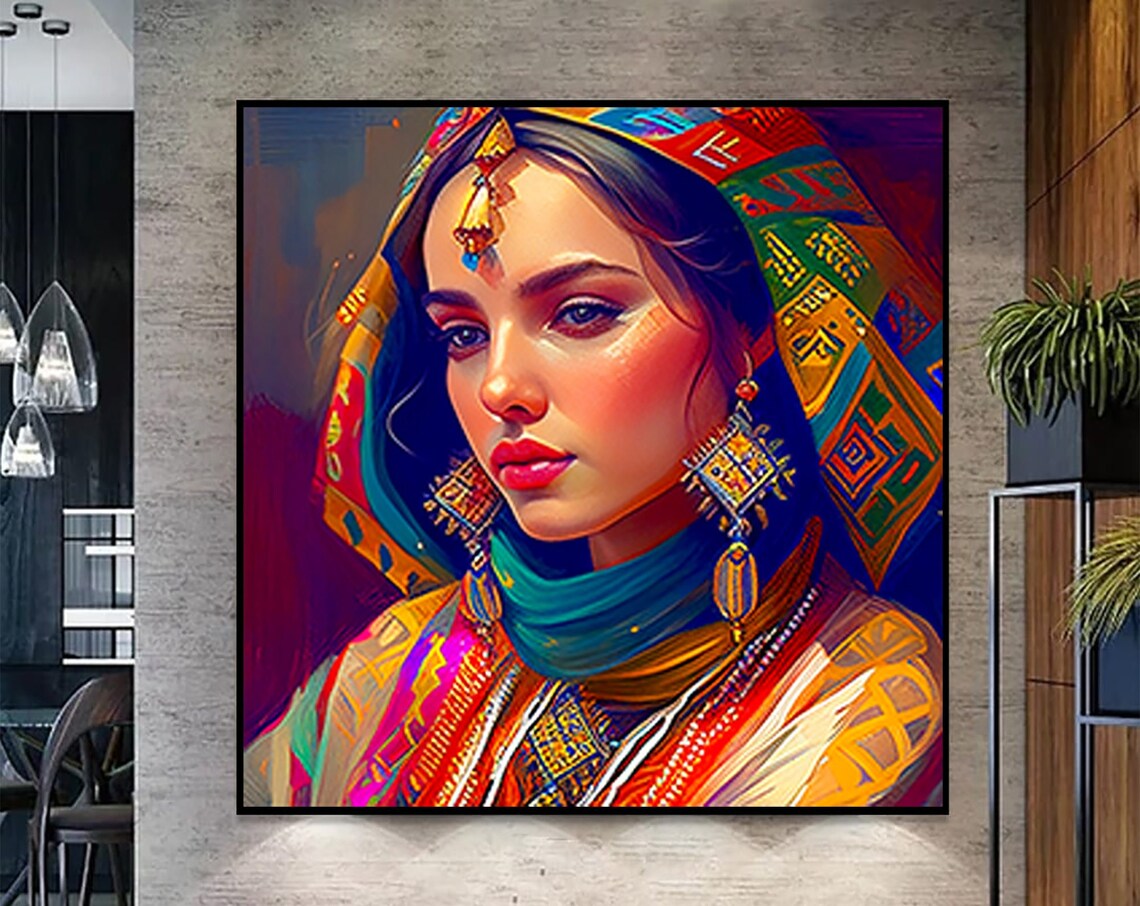 Moroccan Lady Moroccan Woman Art Print, Cultural