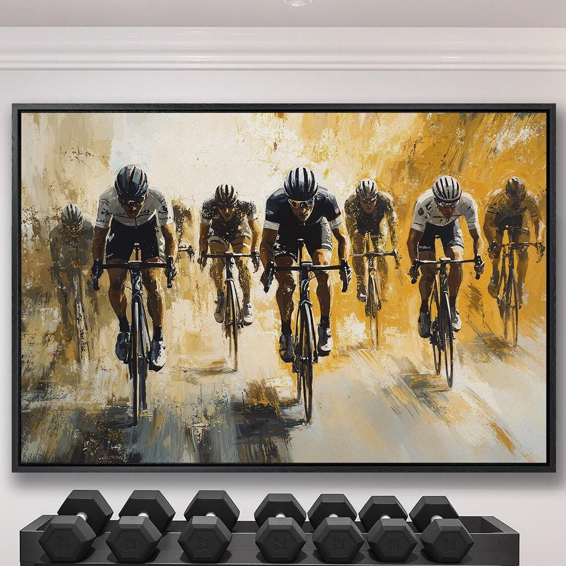 Dynamic Cyclists Cycling Poster, Sports Wall Art