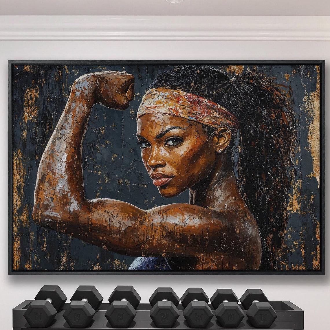 Empowering Woman Portrait Framed Wall Art Feminine Strength Painting Print Motivational Decor Inspiring Sports Poster Ready To Hang