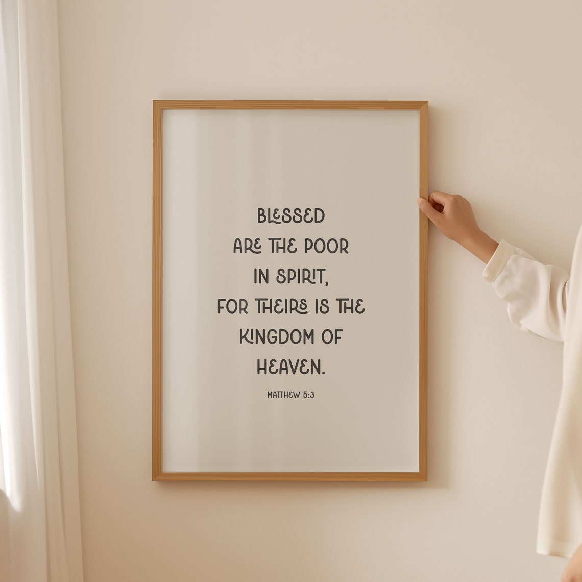 Matthew 5 3 Blessed Are The Poor In Spirit Beatitudes Text Poster - Image 5